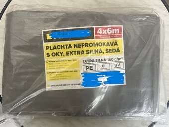 Plachta nepremokavá s okami exstra silná 4 x 6 m