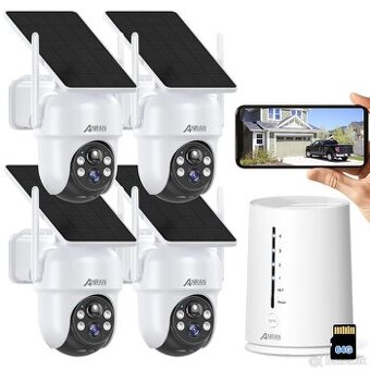 4 kamier so solárnym panelom súprava WiFi - 1