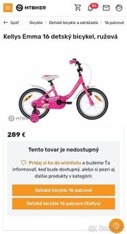 Detský bicykel Kellys Emma 16"