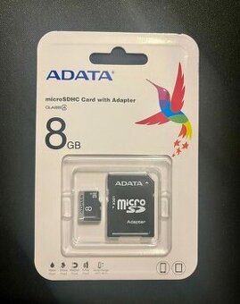 ADATA 8GB Micro SDHC Class 4 + SD adaptér - NOVÁ