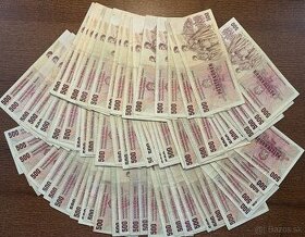 Staré bankovky 500 kčs 1973 - balíček 100 kusů 