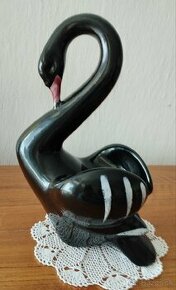 Keramická soška - Čierna labuť