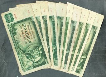 Staré bankovky 100 kčs 1961 - 5 kusů