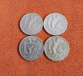 Predám mince 1 kč 1922, 1925, 1929, 1930, ČSR