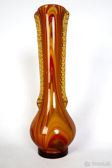 Ručne vyrobená sklenená vysoká váza