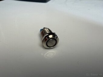 12mm 12V 5V kovové tlačidlo s LED podsvietením, červená