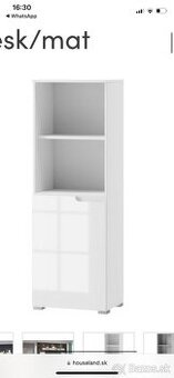 Regál Selene 145 cm bílý lesk/mat