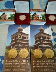 UNESCO Drevené chrámy 2012 - zlatá zberateľská minca