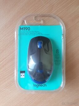 Bezdrôtová myš Logitech M190 – Modrá/Čierna