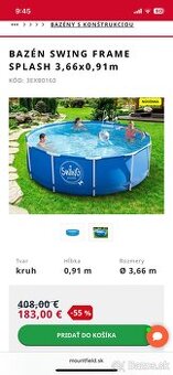 BAZÉN SWING FRAME SPLASH 3,66x0,91m