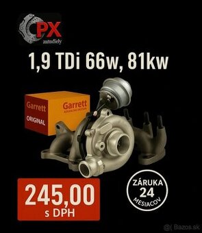 Turbo GARRETT 1.9 TDi - 66kw, 74kw, 81kw, 85kw