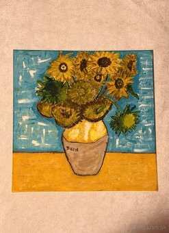 Obraz Slnečnice – ručná olejomaľba na plátne 50×50