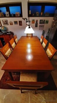 Štýlový stol so stolickami SELVA masiv čerešňa-ZNIZENA CENA