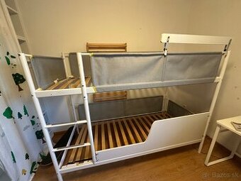oschodová posteľ IKEA VITVAL – biela/sivá, 90×200 cm