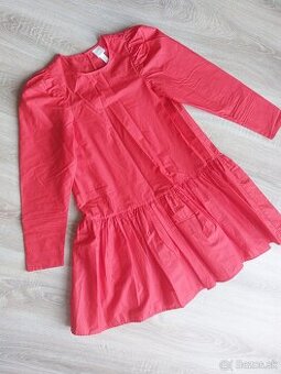 Červené popelinové šaty H&M XS