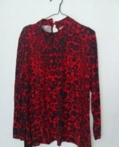 dámske tričko červené s leopardovou potlačou TRASH