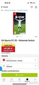 Predám FC 25 Nintendo switch