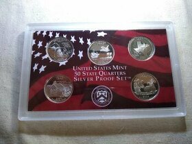 6x Strieborných proof sád "50 State" 2004-2009