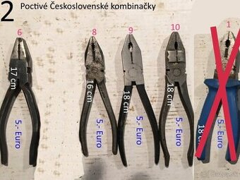 Kombinačky štiepacie a segerove kliešte vidlicové klúče