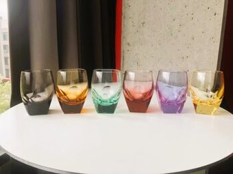 Moser, art deco brúsené luxusné nápojové a jedálenské sklo