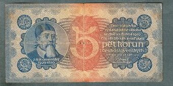 Staré bankovky 5 korun 1921