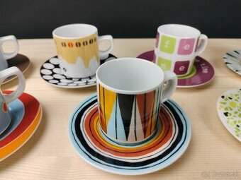 6 x  dizajnová porcelánová šálka s podšálkou