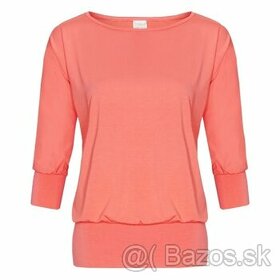 Neónovo oranžová predĺžená tunika/tričko, L/XL
