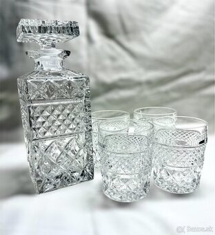 Bohemia Crystal Karafa + poháre NOVÉ (len vystavené)