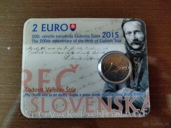 2€ karta minca Slovensko 2015 Štúr coincard