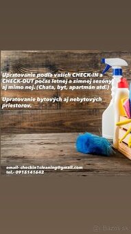 Upratovanie apartmánov, bytov, chát, domov..