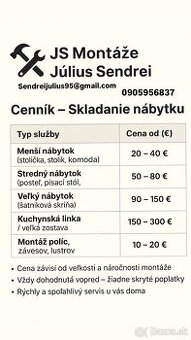 Skladanie nábytku – rýchlo, spoľahlivo, za férovú cenu
