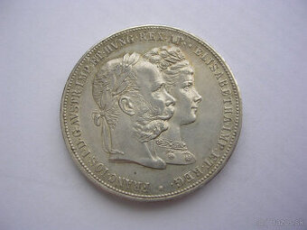 2 zlatník 1879 svadobný FJI. Elisabeth Sissi