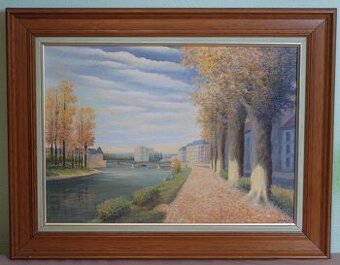 OBRAZ - Olejomaľba - R. Goyard - Výhľad na Seinu