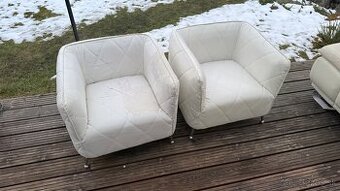 Gauč s kreslom, kresielka a kancelarska stolicka