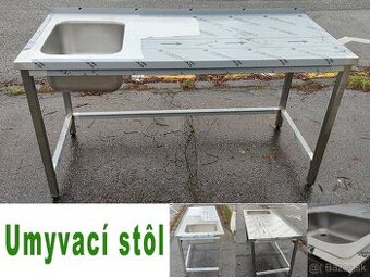 Umývacie nerezové stoly, stôl a drez, drezový stôl