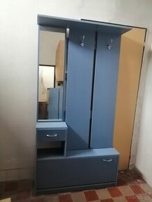 Predaj modrá vešiaková stena s botníkom