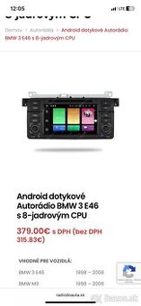 Android autorádio BMW