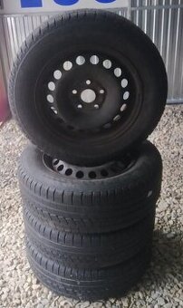 Plechové disky 5x112 R15, letné pneumatiky Kleber 195/65 R15