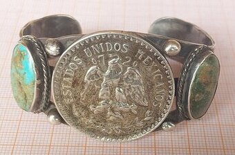Antická minca Navajo pawn zo striebra