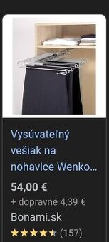 Výsuvný vešiak na nohavice