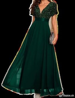 Večerné  smaragdové šaty XL nové