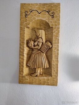 drevený obraz,rezbár,chalupa