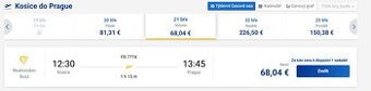 Letenky: Košice - Praha; 21.03. 12:30