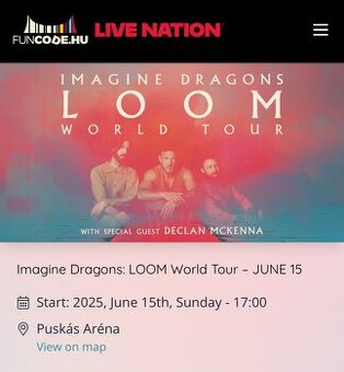 Imagine Dragons 15.6.2025 Budapešť