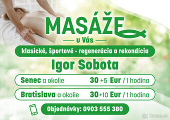 Masáže, mobilný masér Senec a okolie