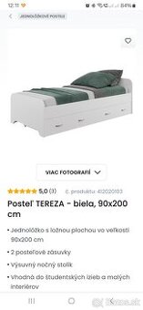 Nová jednolôžková posteľ s úložným priestorom