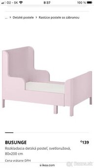 Rastúce postele Ikea Busunge + rastúce matrace