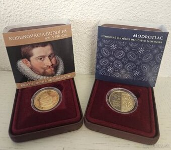 Zlaté zberateľské mince 100€ Rudolf a Modrotlač
