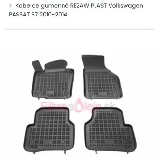 Gumené rohože na Passat B7