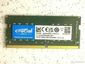 Pamäť RAM CRUCIAL 16GB - DDR4-3200 pre notebook - v zaruke